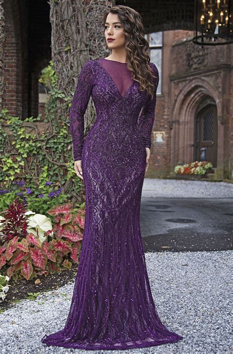 purple long sleeve evening gown|long lightweight evening dress purple.